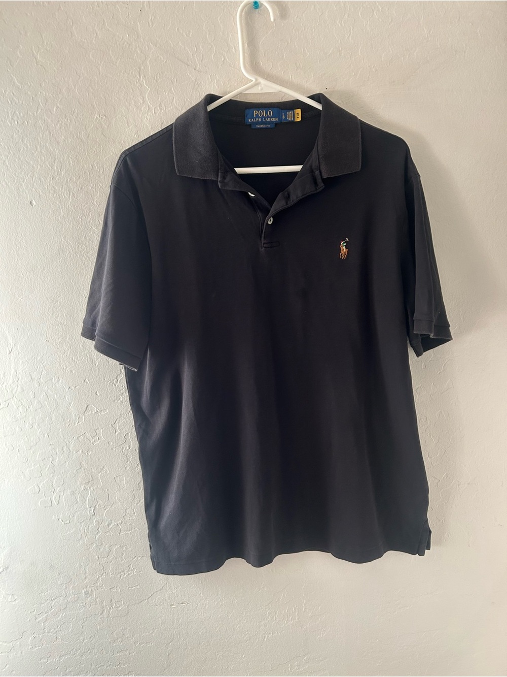 Polo by Ralph Lauren Black Short-Sleeve Polo with Embroidered Pony